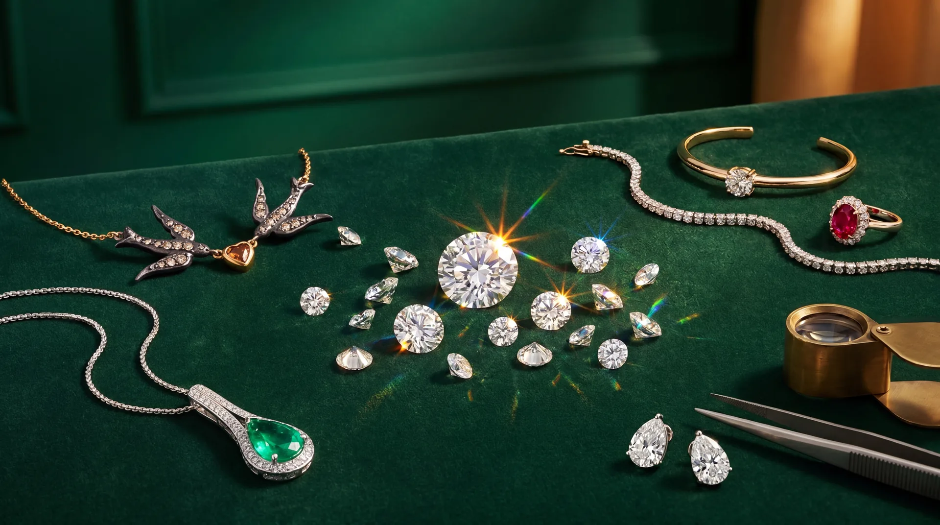 Models wearing Prins and Prins diamond and gemstone rings