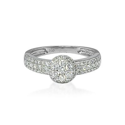 Halo Design Pave Set Diamond Ring