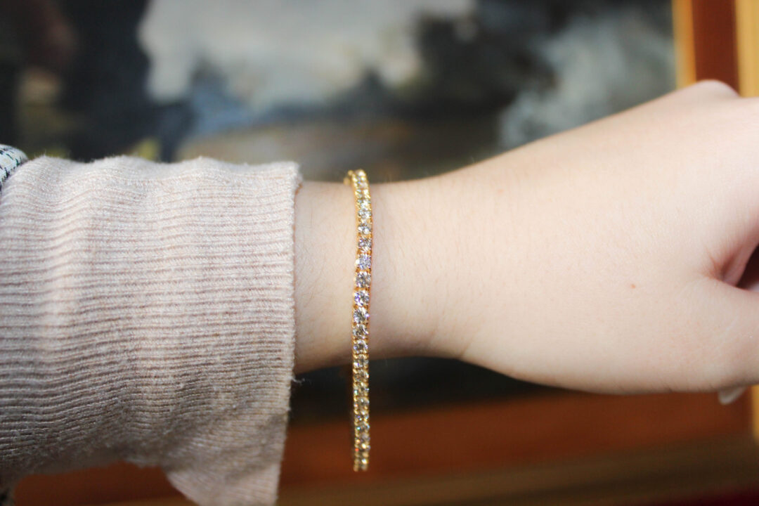 Gold tennis bracelet