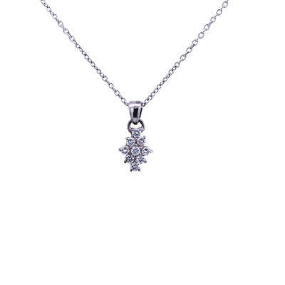 18K White Gold Peace Sign Necklace