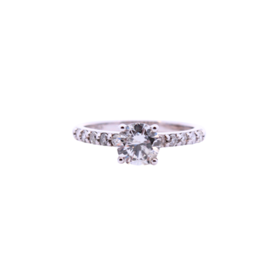 18K White Gold Diamond Solitaire Engagement Ring