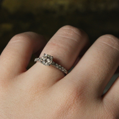 18K White Gold Diamond Solitaire Engagement Ring - Image 3
