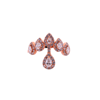 18K Rose Gold Fancy Pear Diamond Ring