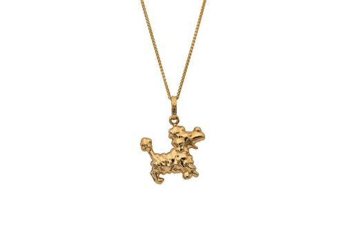 gold poodle pendant