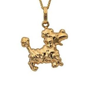 gold poodle pendant