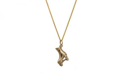 rollerskates gold pendant