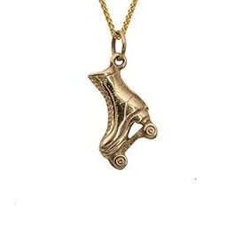 rollerskates gold pendant