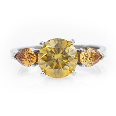 Fancy Yellow Diamond Triptych Ring- Sunshine Symphony